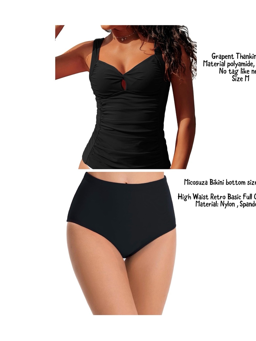 Grapent Thankini top (M)and Micosuza Bikini bottom size 8(M) set